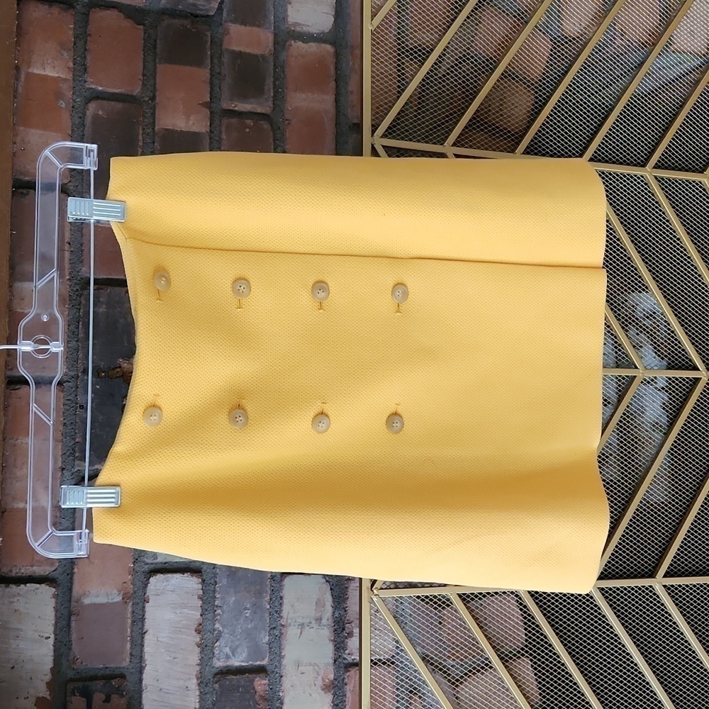 Nordstrom 1901 Yellow Rod Double Button Front Mini Skirt Size 2 - Picture 7 of 9